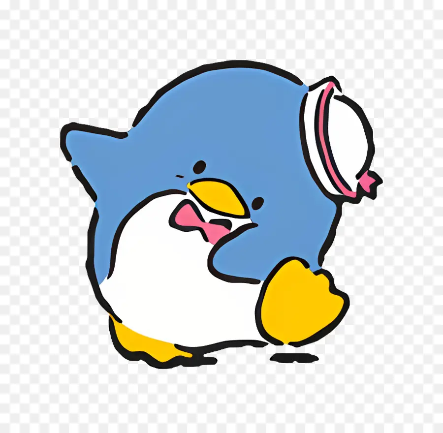 Tuxedosam，Pingouin Bleu Avec Chapeau Haut De Forme PNG