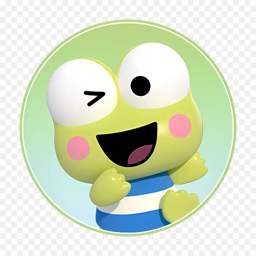 Keroppi，Grenouille Verte Qui Fait Un Clin D'œil PNG