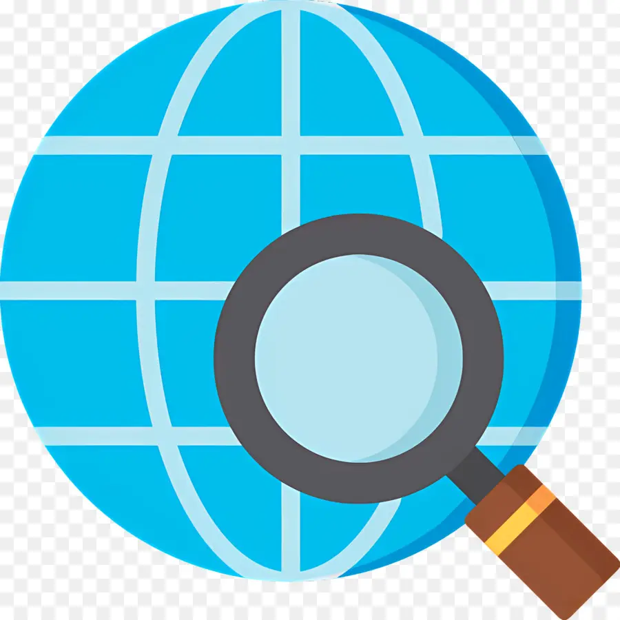 Recherche，Globe Avec Loupe PNG