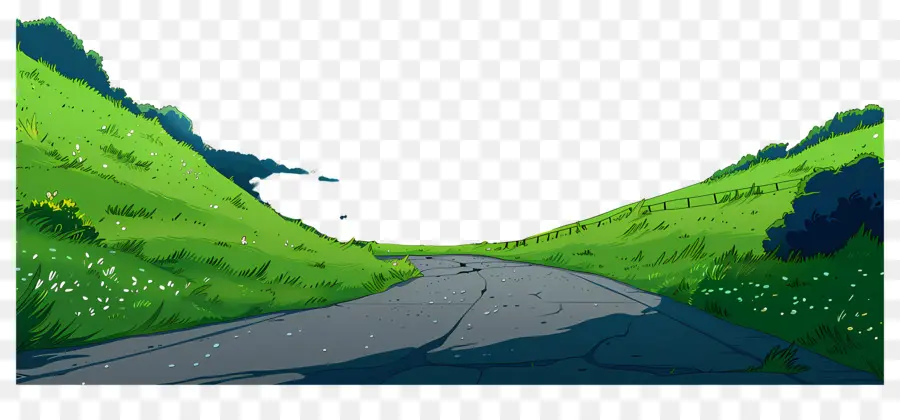 Route De Dessin Animé，Sentier Panoramique PNG