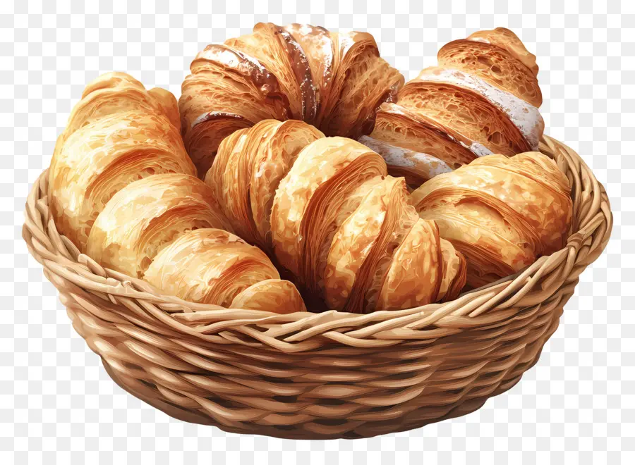 Corbeille à Pain，Panier De Croissants PNG