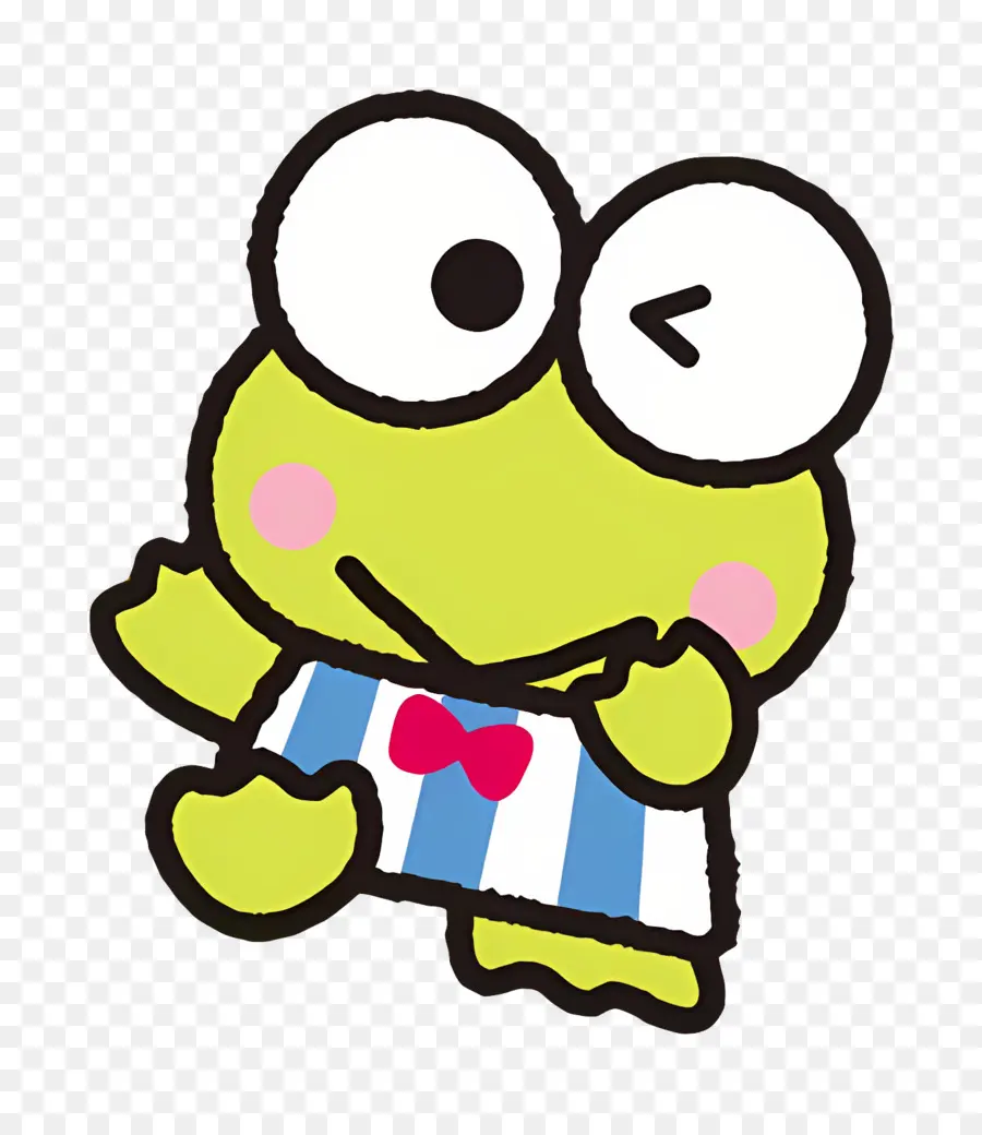 Keroppi，Grenouille Verte En Chemise Rouge PNG