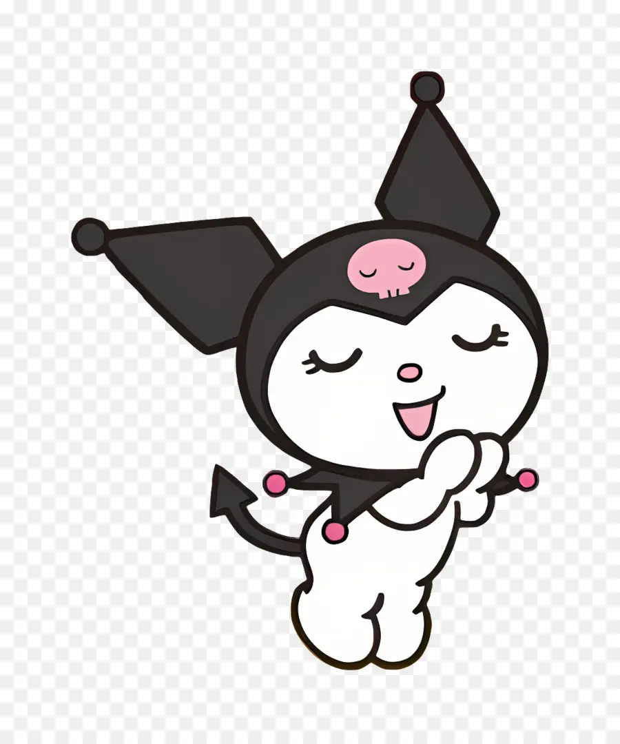 Kuromi，Personnage De Dessin Animé Aux Yeux Fermés PNG