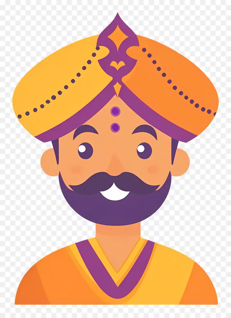 Turban Indien，Homme En Tenue Traditionnelle PNG