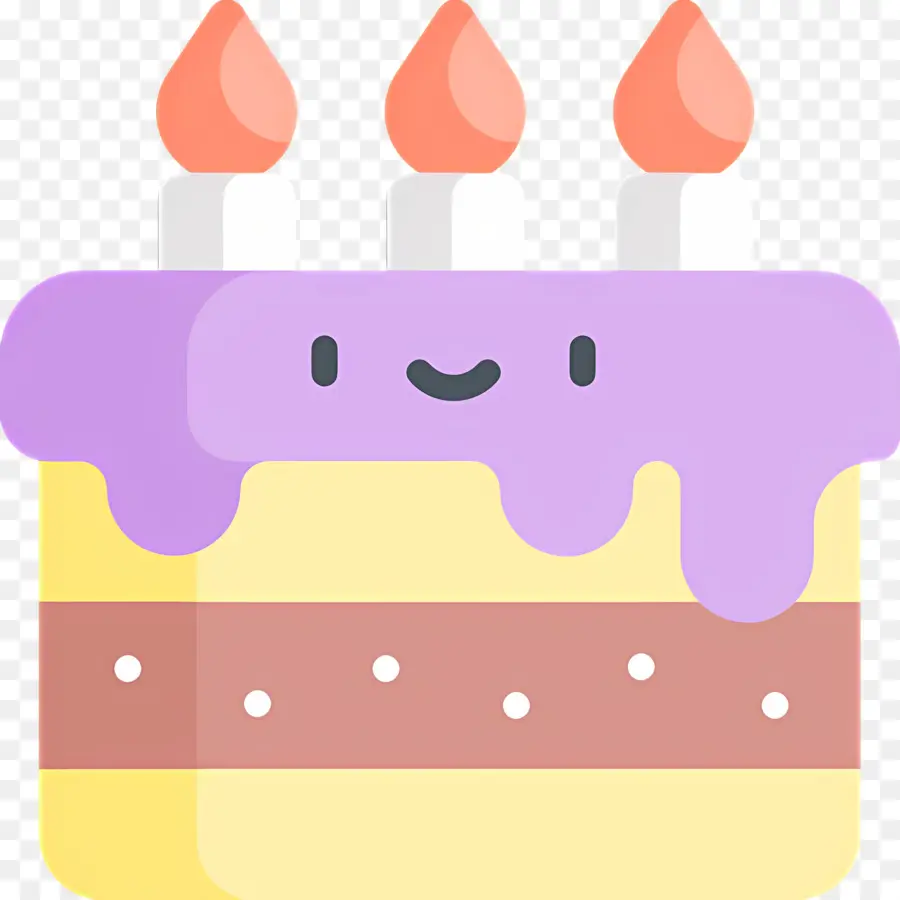 Gâteau D'anniversaire，Joli Gâteau Avec Des Bougies PNG