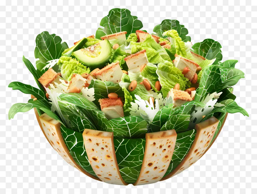 Salade César，Saladier PNG