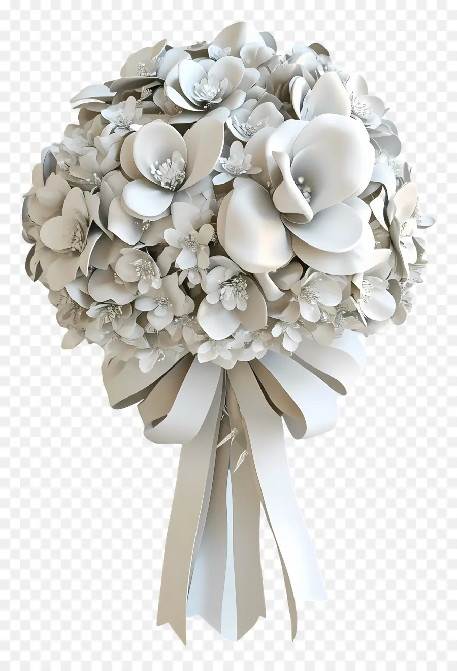 Bouquet De Mariée，Bouquet Floral Argenté PNG