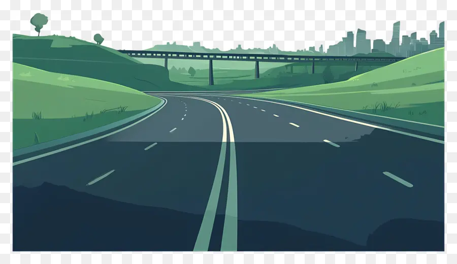 Route De Dessin Animé，Route Panoramique PNG