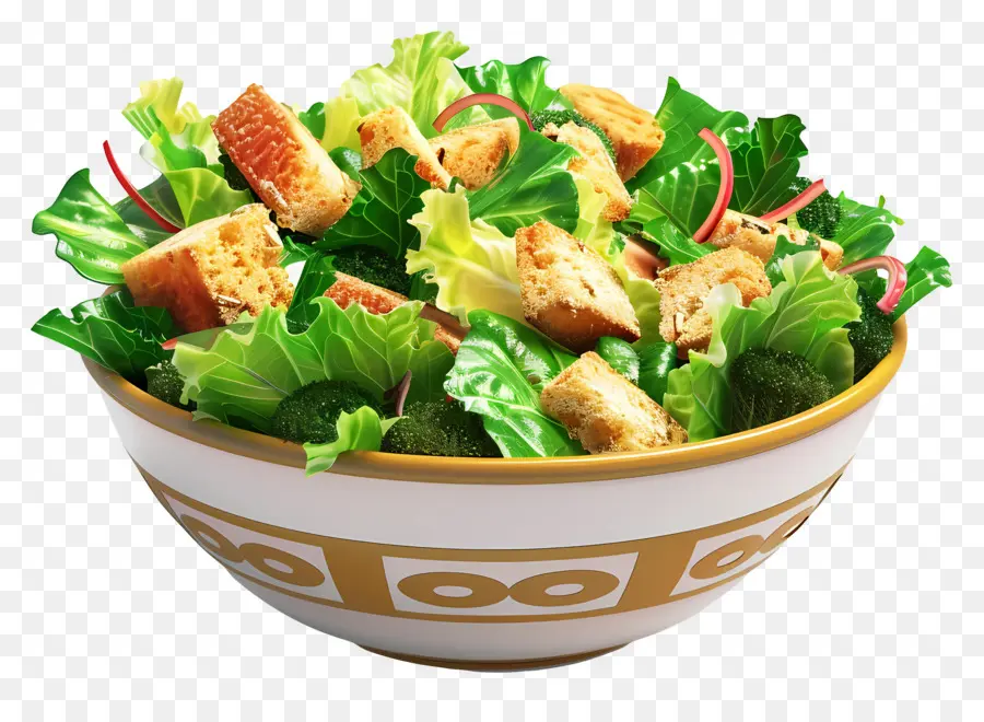 Salade César，Saladier Vert PNG