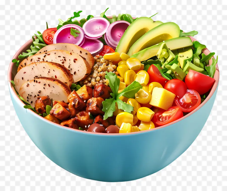 Salade Cobb，Saladier Coloré PNG