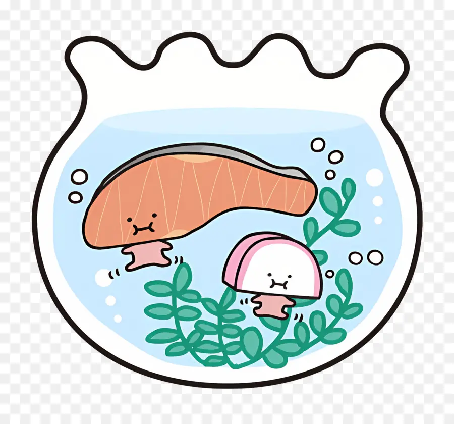 Kirimi Chan，Saumon Et Ami Sous L'eau PNG