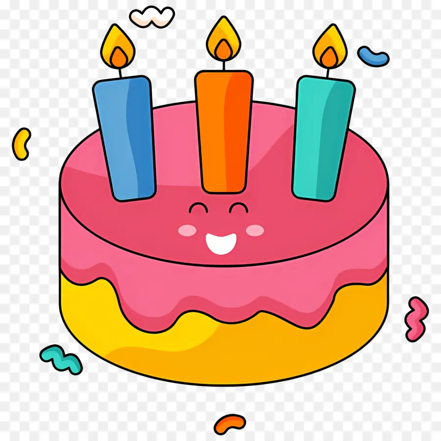 Gâteau D'anniversaire，Gâteau D'anniversaire Avec Des Bougies PNG