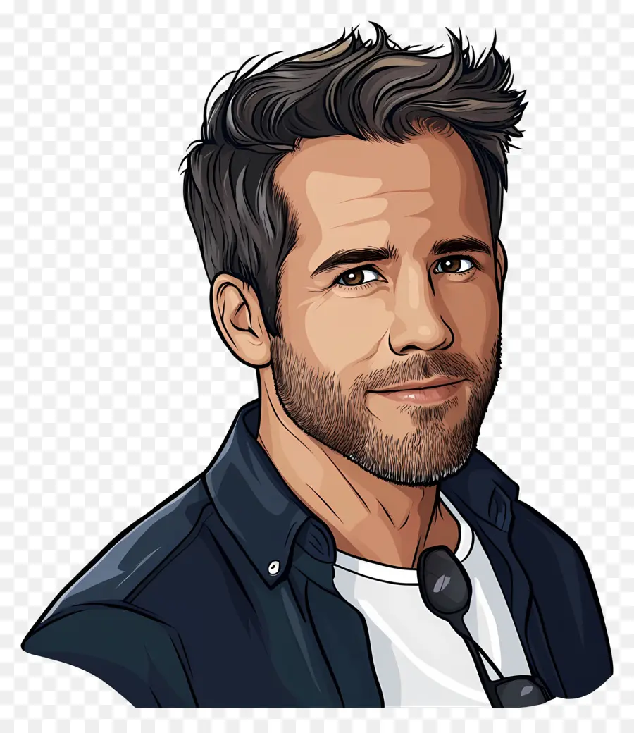 Ryan Reynolds，Homme De Dessin Animé Avec Des Lunettes De Soleil PNG