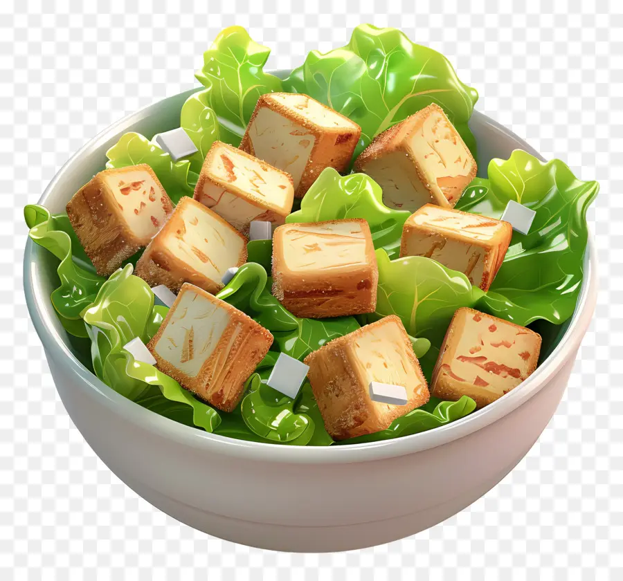 Salade César，Salade De Tofu PNG