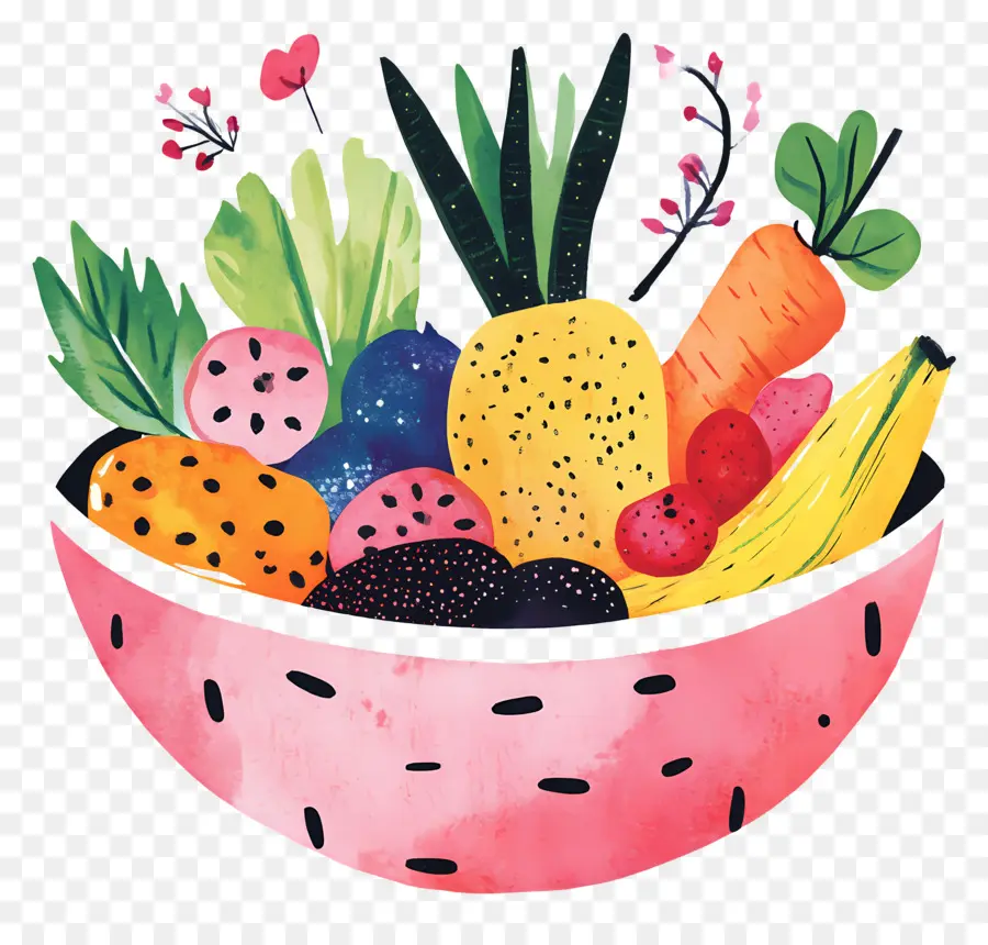 Fruits Et Légumes，Bol De Légumes Et De Fruits PNG