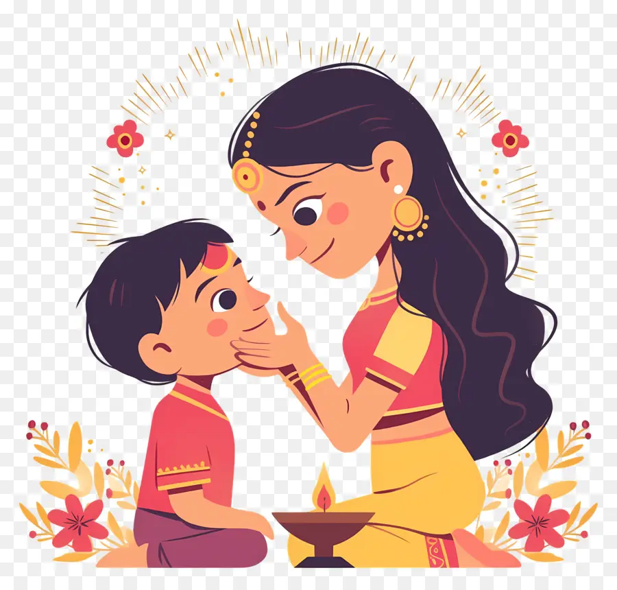 Bhai Dooj，Mère Et Enfant PNG