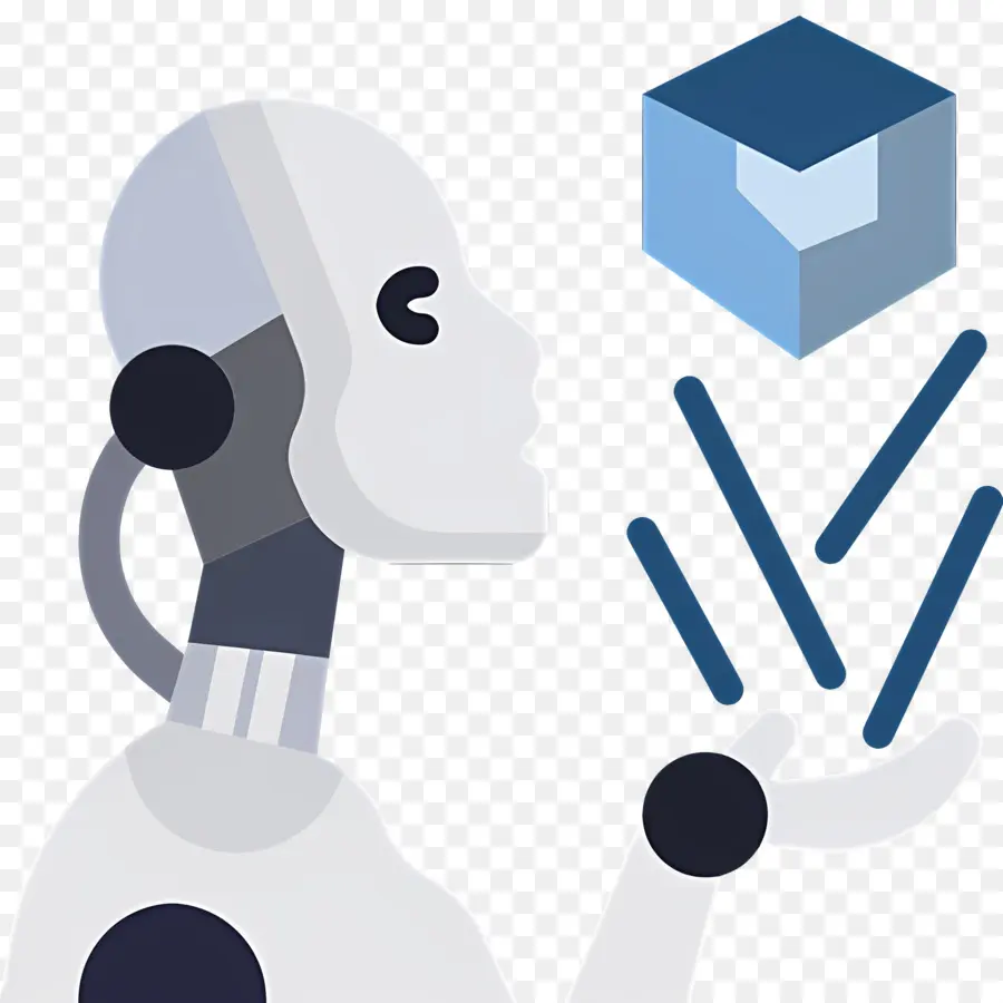 Intelligence Artificielle，Robot Avec Cube PNG