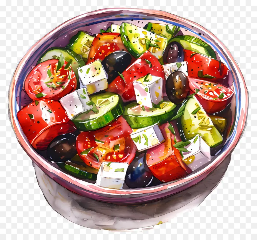 Salade Grecque，Bol De Salade PNG