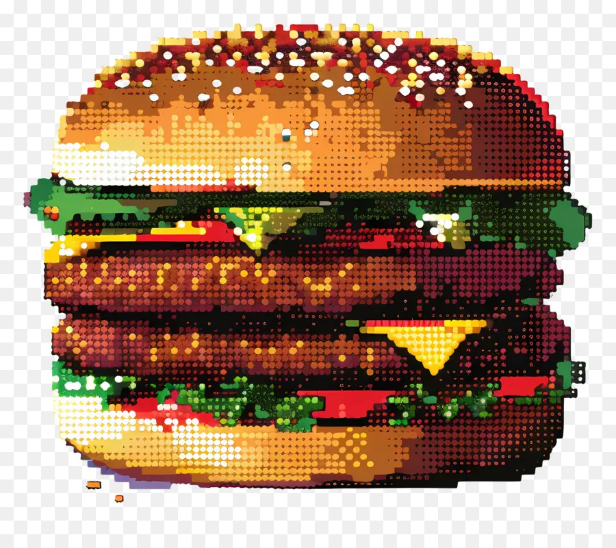 Hamburger Aux Pixels，Burger Pixélisé PNG