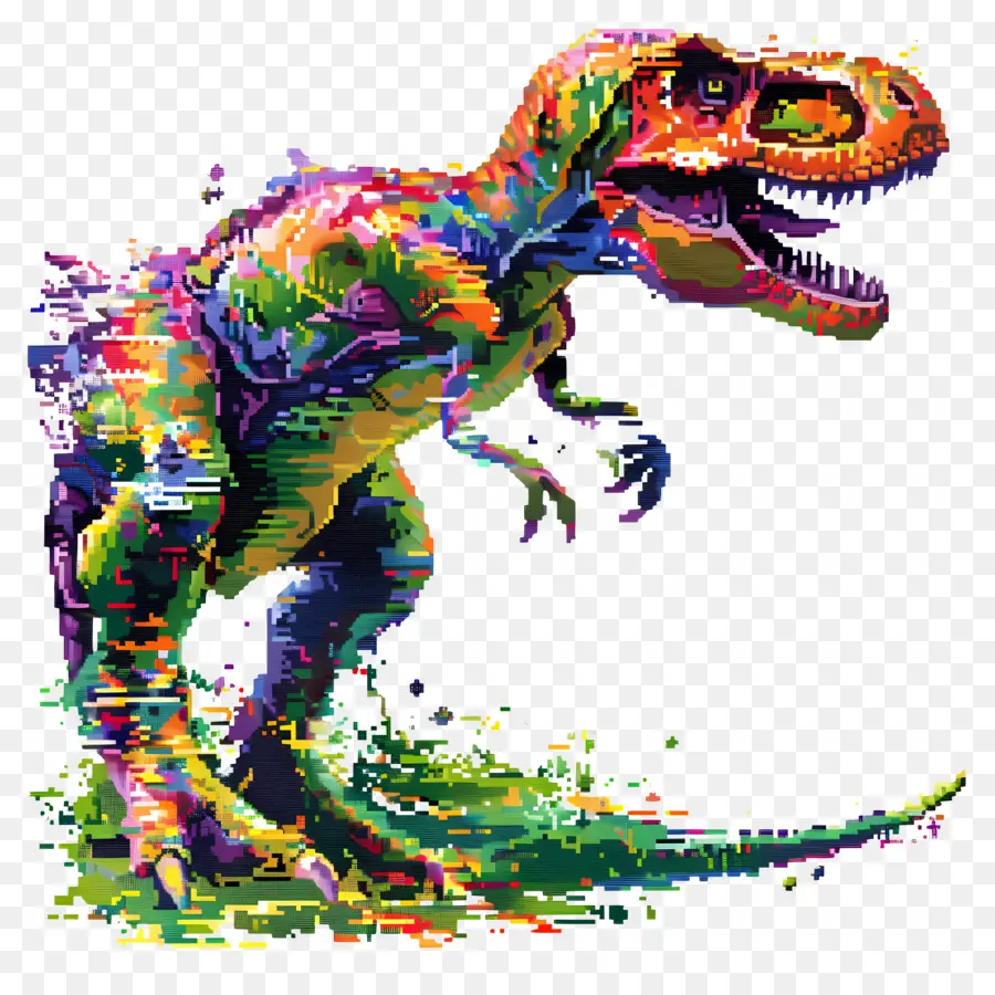 Dinosaure Pixelisé，Dinosaure Pixélisé PNG