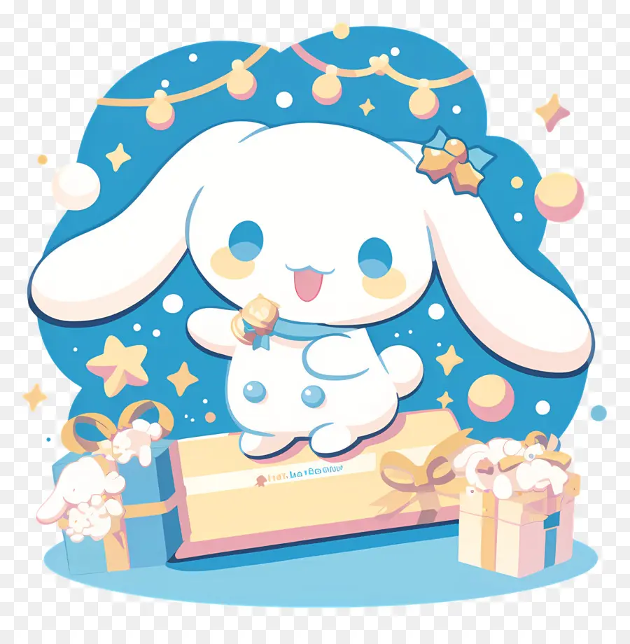 Cannelle Mignonne，Lapin Avec Des Décorations De Noël PNG