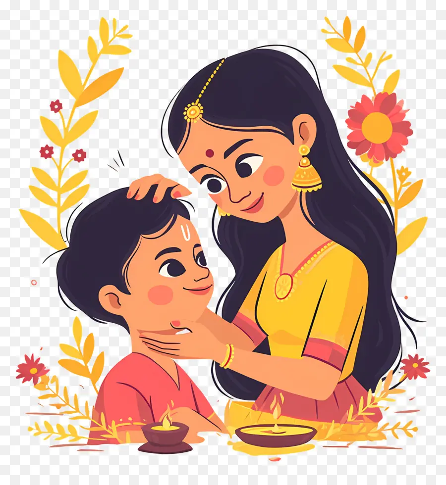 Bhai Dooj，Mère Et Enfant PNG