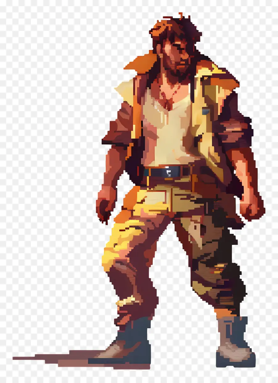 L'homme Pixel，Caractère De Pixels PNG