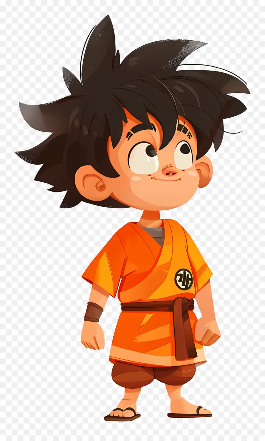 Gokû，Garçon En Tenue Orange PNG