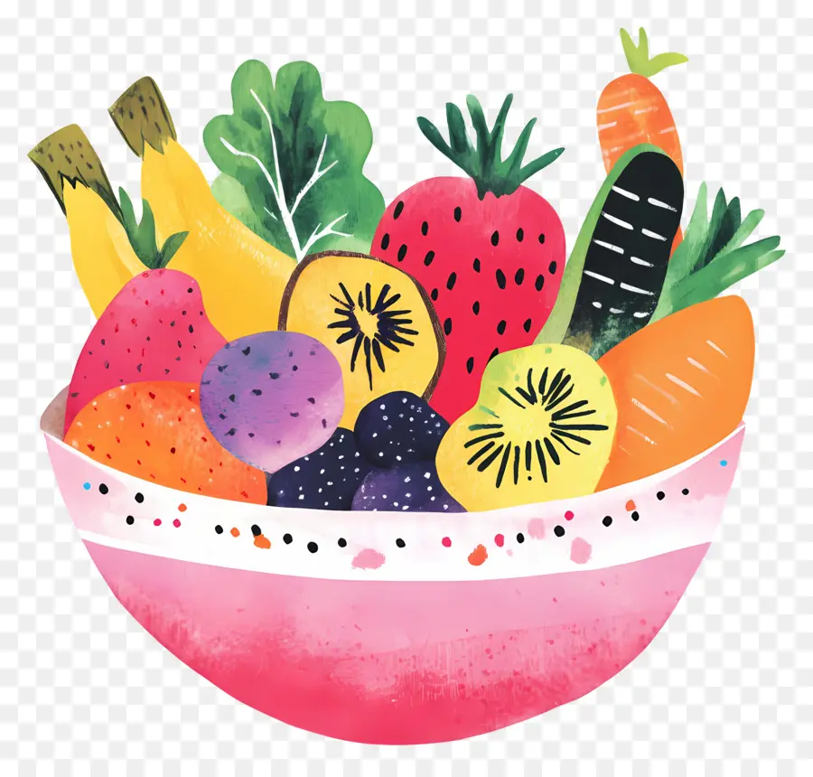 Fruits Et Légumes，Bol De Fruits PNG