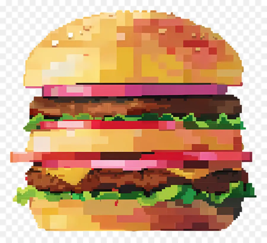 Hamburger Aux Pixels，Burger Pixel PNG