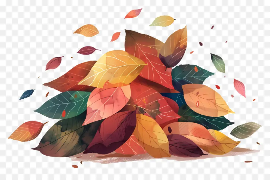 Tas De Feuilles，Feuilles D'automne PNG