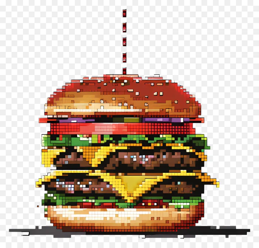 Hamburger Aux Pixels，Burger Pixel PNG