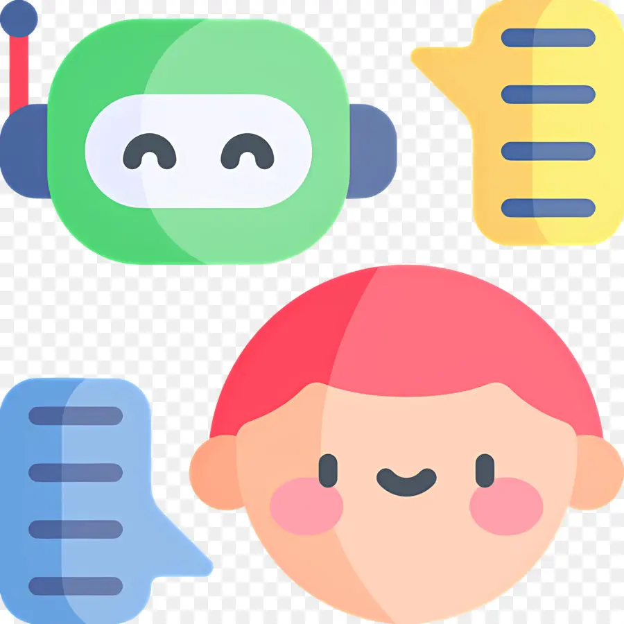 Intelligence Artificielle，Chatbot Et Humain PNG