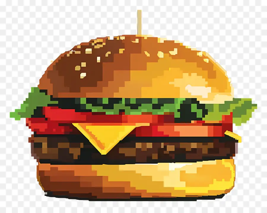 Hamburger Aux Pixels，Hamburger PNG