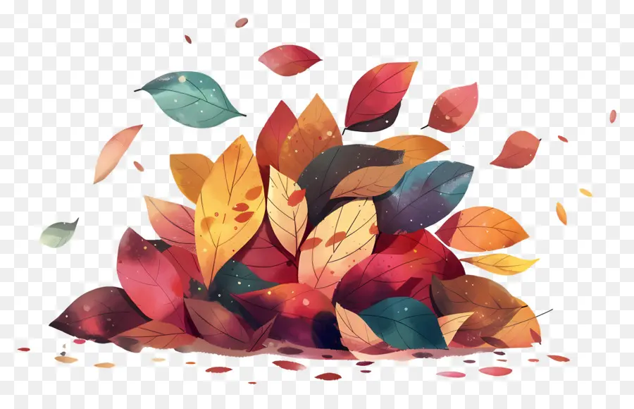 Tas De Feuilles，Feuilles D'automne PNG