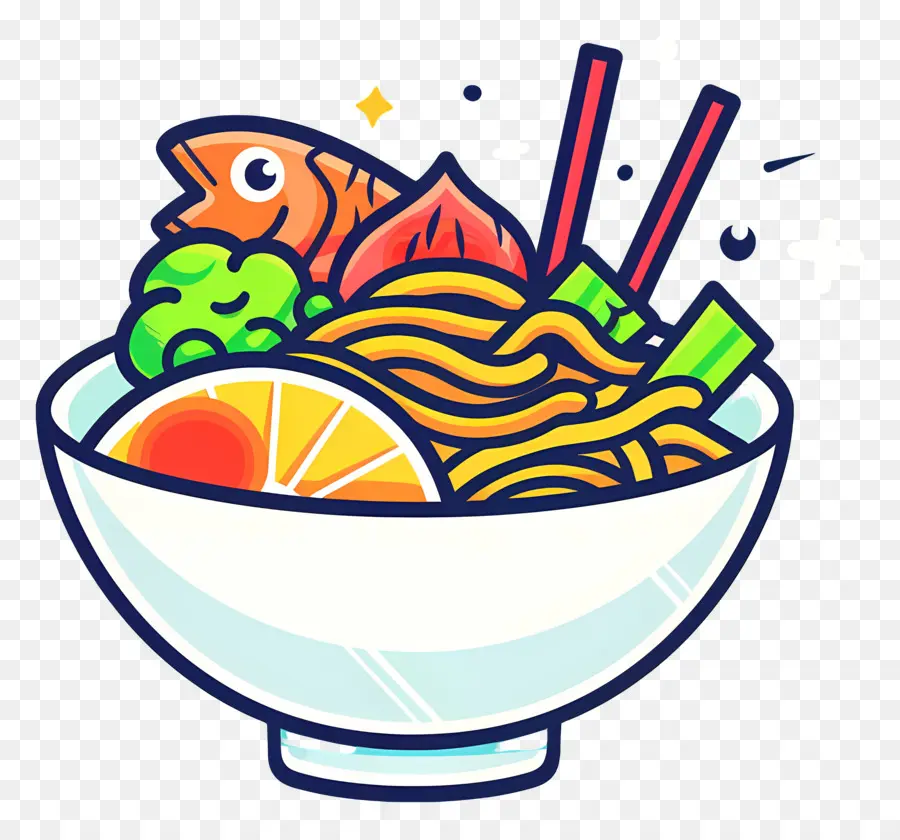 Bol De Ramen，Bol De Nouilles De Dessin Animé PNG