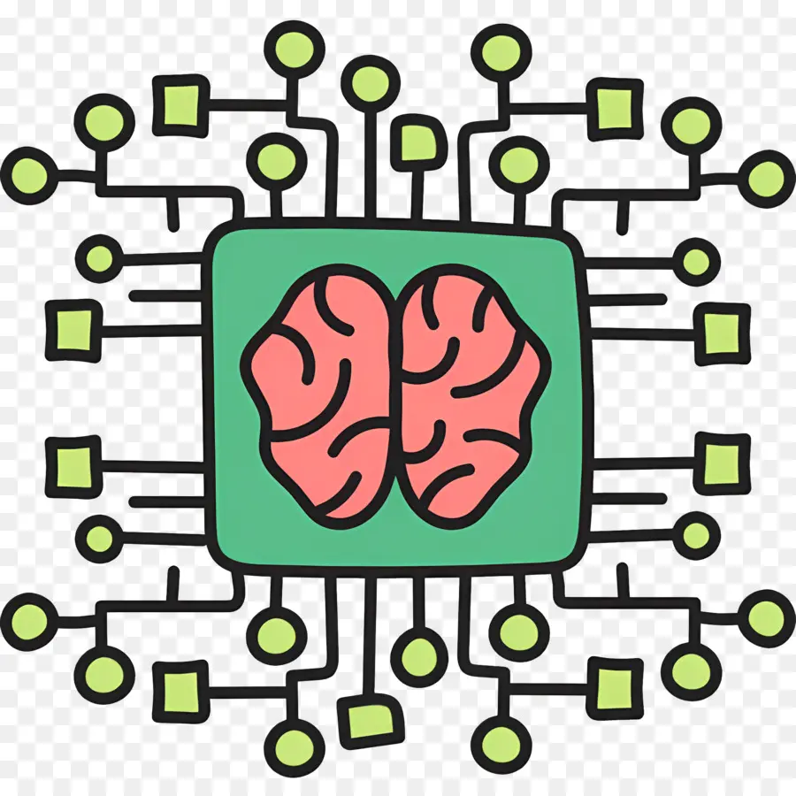 Intelligence Artificielle，Cerveau Avec Circuit PNG