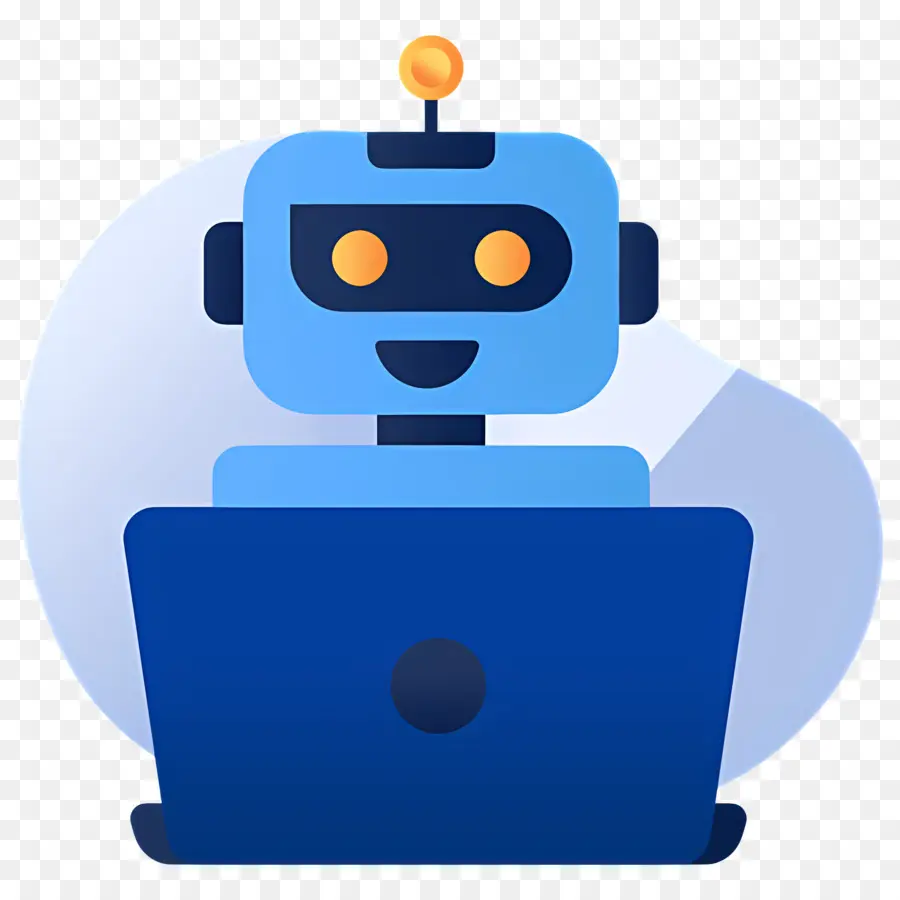 Intelligence Artificielle，Robot Avec Ordinateur Portable PNG