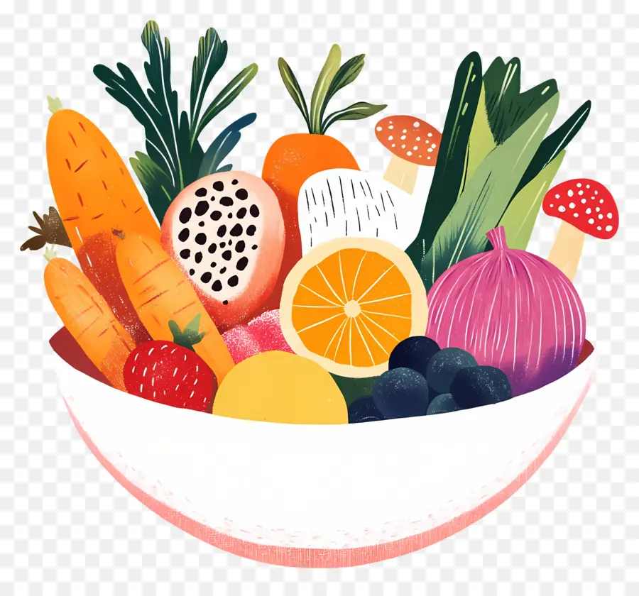 Fruits Et Légumes，Bol De Fruits PNG