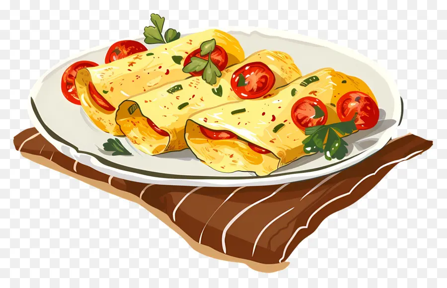 Omelette Espagnole，Plat De Nourriture PNG