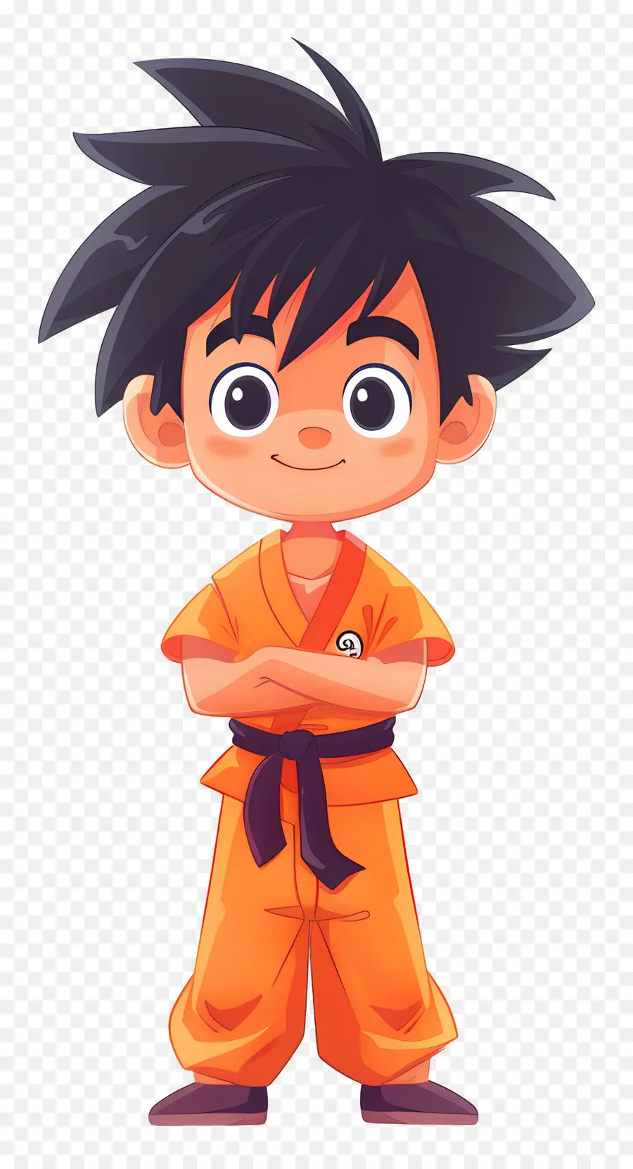 Gokû，Garçon En Tenue Orange PNG