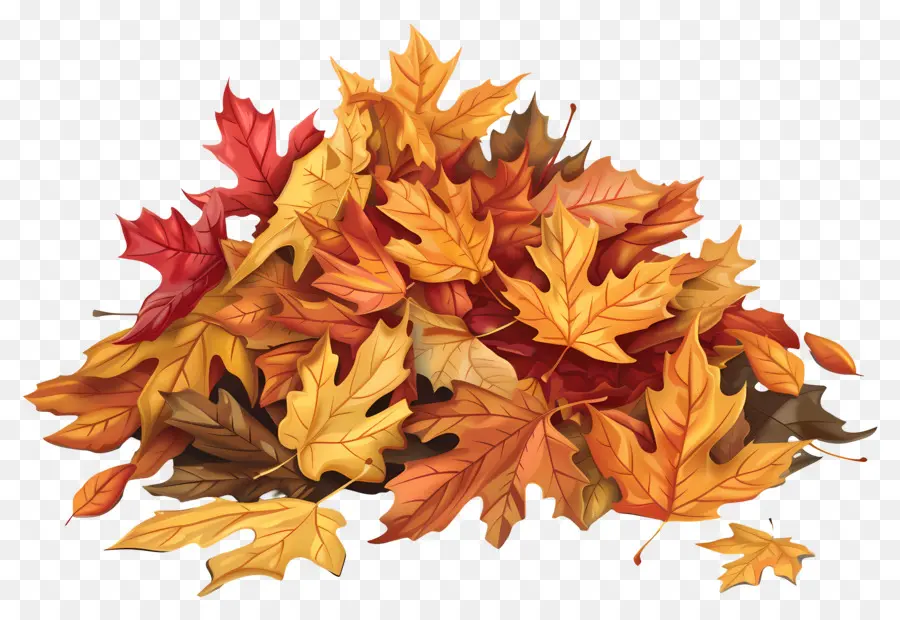 Tas De Feuilles，Feuilles D'automne PNG