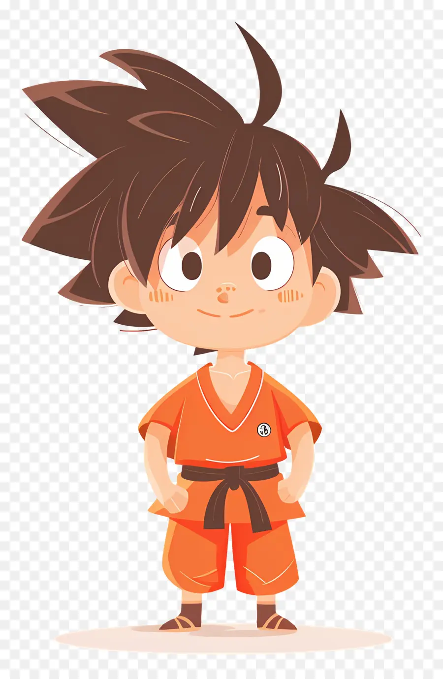 Gokû，Garçon En Tenue Orange PNG