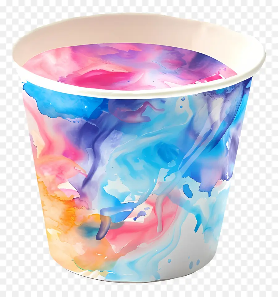 Tasse De Yaourt Aquarelle，Tasse Colorée PNG