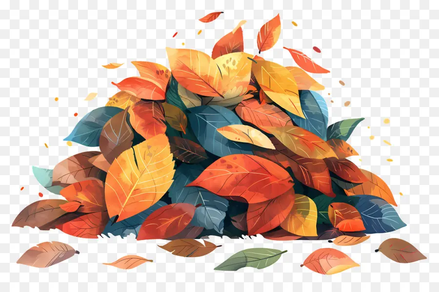 Tas De Feuilles，Feuilles D'automne PNG