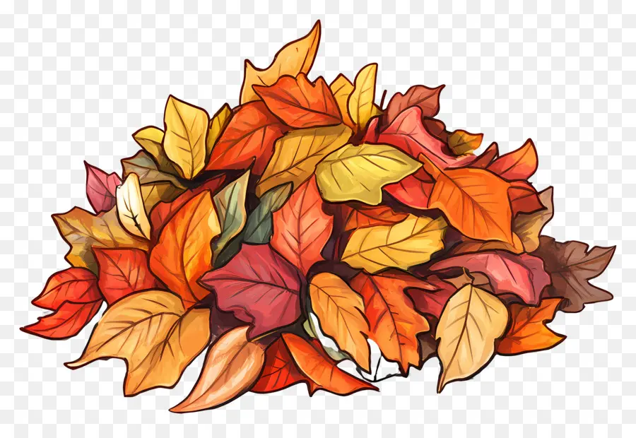 Tas De Feuilles，Feuilles D'automne PNG