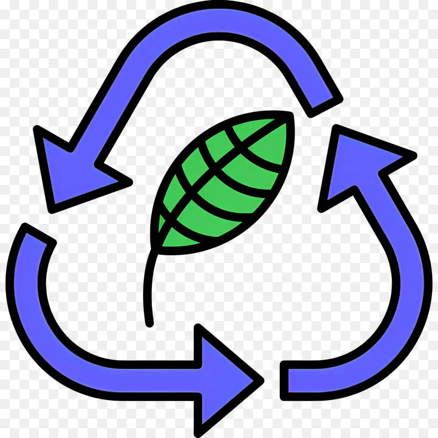 Durabilité，Symbole De Recyclage Avec Feuille PNG