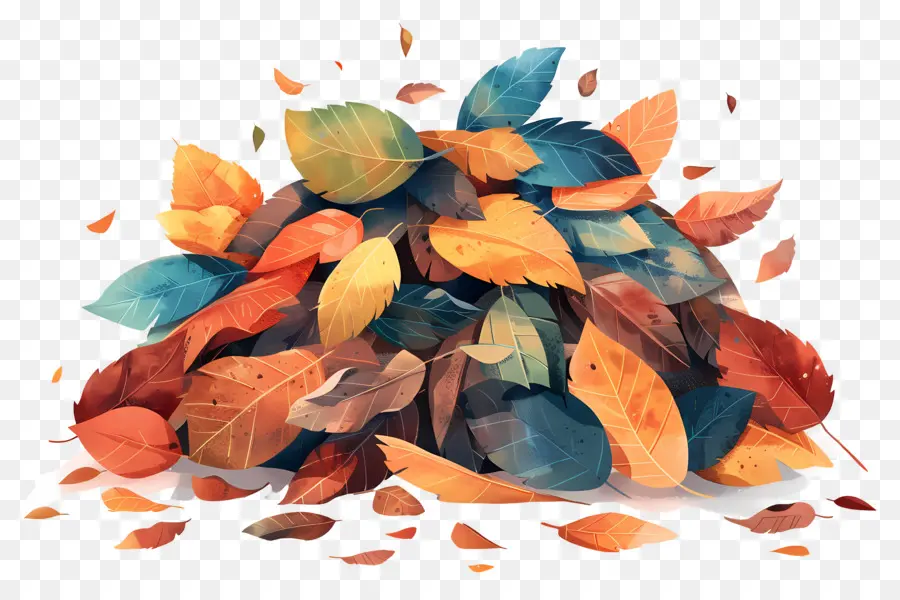 Tas De Feuilles，Feuilles D'automne PNG