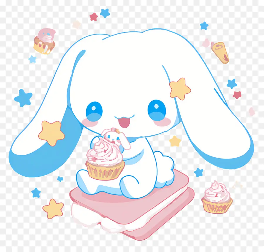 Cannelle Mignonne，Lapin Mignon Avec Cupcake PNG