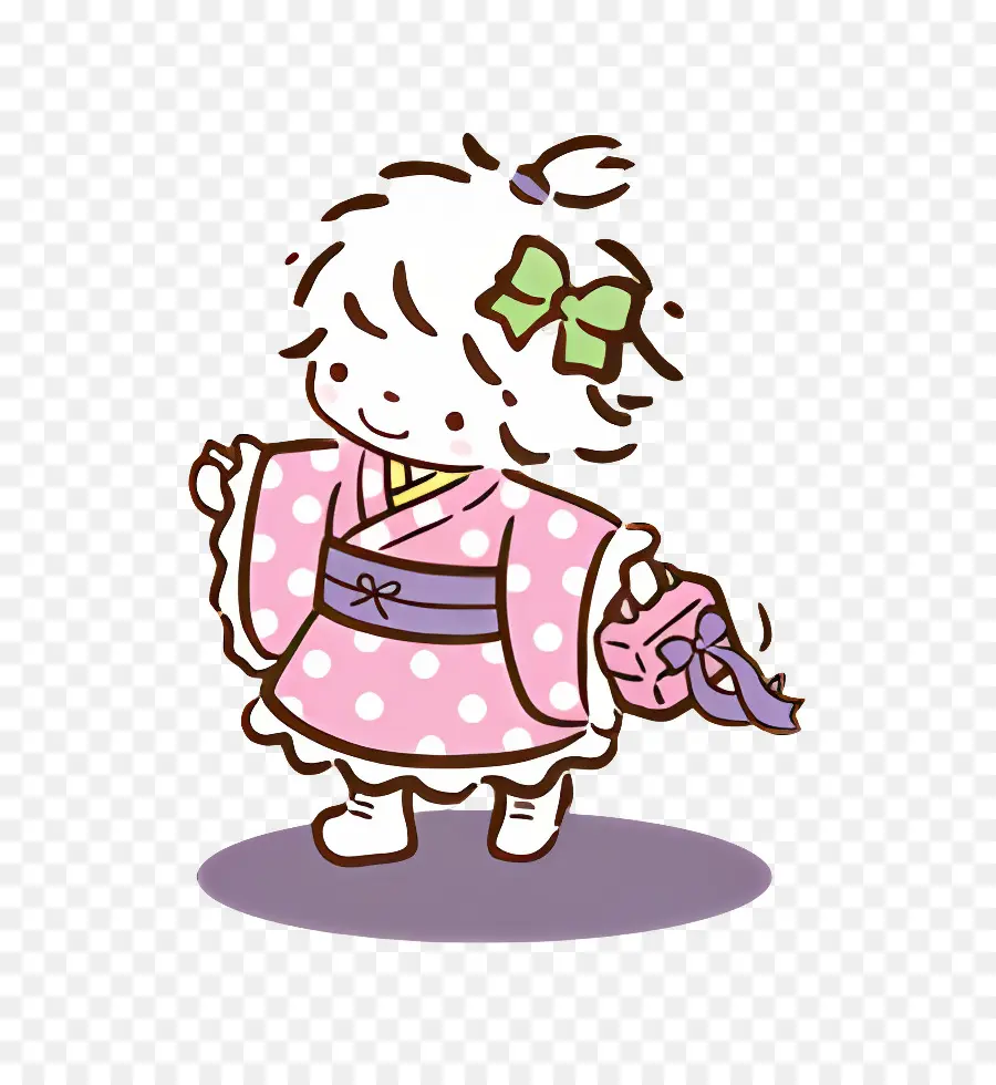 Petit Poème，Fille En Kimono PNG